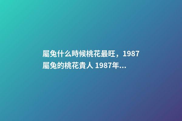 屬兔什么時候桃花最旺，1987屬兔的桃花貴人 1987年屬兔的桃花運(yùn)，1987年屬兔2022 年運(yùn)勢-第1張-觀點(diǎn)-玄機(jī)派